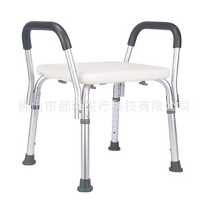 Foshan Dusen Bath Shower <b>Stool</b> With Armrest <b>Adjustable</b> <b>Height</b> White Bathroom Safety Equipment - Product Image 2