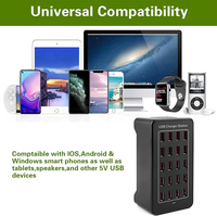 Station de charge USB intelligente haute puissance 100W avec 10 ports USB + 10 ports Type C, adaptateur mural rapide pour téléphone portable, ordinateur portable, appareils électriques
