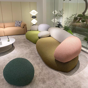 Sofà di ciottoli di personalità creativa minimalista <span class=keywords><strong>italiana</strong></span> stile Designer irregolare in tessuto modulare divani da soggiorno - Product Image 4