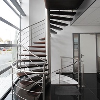 Escalier en colimaçon préfabriqué en acier inoxydable de haute qualité, écologique et durable, design moderne, échelle extensible, utilisation intérieure et extérieure