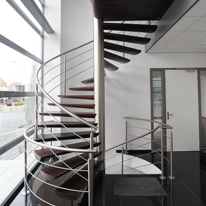 سلالم حلزونية مسبقة الصنع من الفولاذ المقاوم للصدأ عالية الجودة وصديقة للبيئة ومتينة بتصميم عصري للاستخدام الداخلي والخارجي - Product Image 2