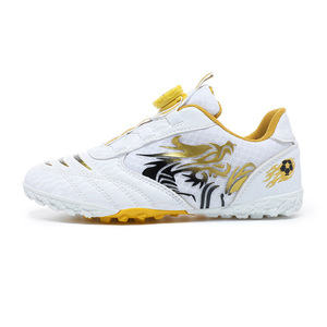 Chaussures de football pour enfants à boucle rotative, tige synthétique, doublure en maille, semelle extérieure en caoutchouc, semelle intermédiaire en EVA, crampons de football pour l'entraînement de printemps - Product Image 5