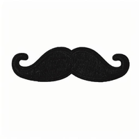 Patch brodé moustache 6*1.6cm, mini badge barbe de gentleman, applique thermocollante pour décoration DIY vêtements, chapeaux, masques