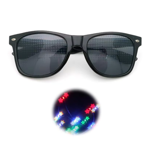 نظارة حراج فائقة الضوء تظهر تأثير موشور ثلاثي الأبعاد EDM قوس قزح منظار كالايدوسكوب على شكل نظارات شمسية لحفلات الهذيان - Product Image 2