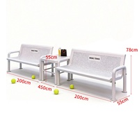 Banc de repos pour terrain de tennis en bambou blanc, chaise de sport et de loisirs d'extérieur, modèle WQZY-0202 pour badminton et tennis de table