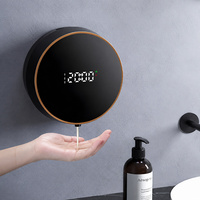 Distributeur de savon liquide sans contact, automatique, mural, avec capteur infrarouge, affichage numérique, distributeur de désinfectant pour les mains pour salle de bain