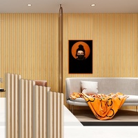 Panneau Acoustique en Pvc Lumière Led Panneau Acoustique en Bois Wpc Panneau Mural Intérieur Revêtement Wpc