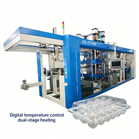 Automatische machine voor het vacuümvormen van plastic eierdozen en fruitdozen van PP, PET, PS, PLA en rolmaterialen