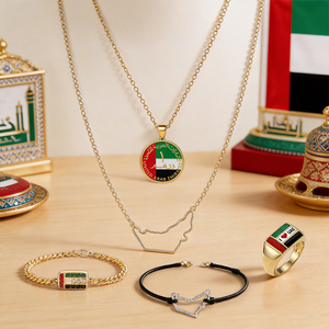 Collares y Pulseras Personalizados con Mapa de los Emiratos Árabes Unidos, Joyería de Aleación Metálica para Turismo, Accesorios Culturales de Oriente Medio, Fábrica Certificada para Grandes Marcas - Product Image 4