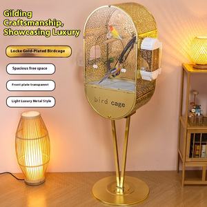 Xuan Feng grande Villa décoration de la maison <span class=keywords><strong>Cage</strong></span> à oiseaux transfrontalière Villa perroquet <span class=keywords><strong>Cage</strong></span> bouton fermeture acrylique oiseau paysage <span class=keywords><strong>Cage</strong></span> - Product Image 2