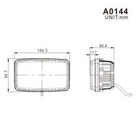 Phare LED rectangulaire en aluminium conforme 3x5 pouces ECE R10 34W feux de croisement pour cabine Massey Ferguson Fendt