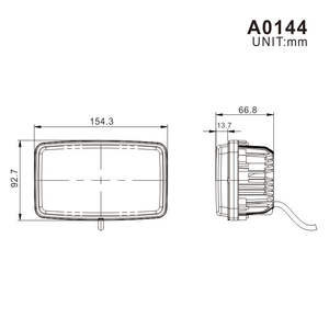 Phare LED rectangulaire en aluminium conforme 3x5 pouces ECE R10 34W feux de croisement pour cabine Massey Ferguson Fendt - Product Image 2