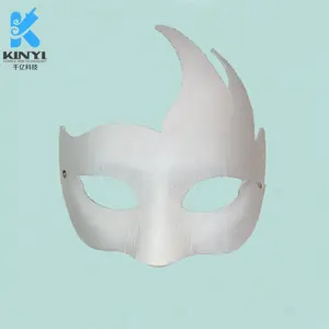 สีขาว DIY หน้ากากแบบเต็มหน้าปาร์ตี้หน้ากากแบบเต็มหน้าคุณภาพสูงเยื่อกระดาษวัสดุหน้ากากกระดาษทาสีสําหรับฮาโลวีน Masquerade