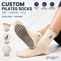 Chaussettes de Pilates et de yoga personnalisées OEM pour femmes, antidérapantes, respirantes, en coton, avec logo, chaussettes de Pilates professionnelles personnalisées