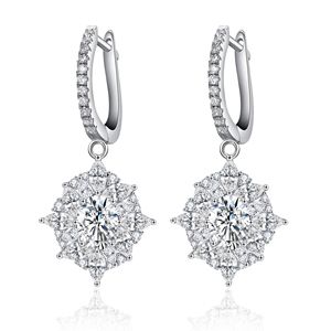 Wholesale Custom 925 <b>Sterling</b> <b>Silver</b> Rhodium Plated Oval Cut Cubic Zirconia Round Fine Jewelry Earrings for Women Jewelry Gift - Product Image 1