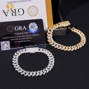 Cadena Cubana de Moissanita FL con Dos Hileras de Diamantes de Imitación de 8mm y 10mm, Joyería Hip Hop para Hombre, Certificados GRA, Pasa el Probador de Diamantes - Product Image 6