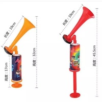 Logotipo personalizado de plástico megáfono fiesta deportiva animando ventilador divertido bocina de aire fiesta fabricante de ruido fuerte bocina Vuvuzela bocina de aire de plástico