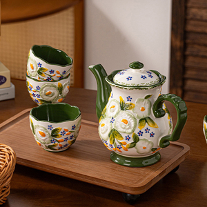 New Product Polish Ceramic <b>Tea</b> <b>Set</b> with Teapot Vintage Flower Afternoon <b>Tea</b> <b>Set</b> - Product Image 3