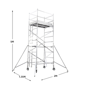 Échafaudages de construction mobiles en aluminium à traction droite double largeur largement utilisés pour l'escalade des bâtiments Nouveau mobile amélioré - Product Image 1