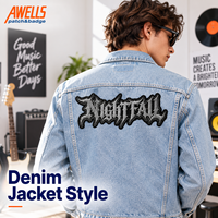 Patch brodé gothique personnalisé avec lettrage foncé pour sweats à capuche, vestes, sacs, chapeaux et streetwear AWELLS