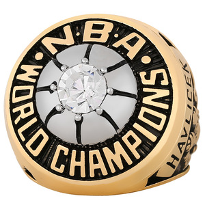 Bague de championnat plaquée or des <span class=keywords><strong>Boston</strong></span> <span class=keywords><strong>Celtics</strong></span> 1974, bijou géométrique avec joueur de basket-ball John Havlicek - Product Image 2