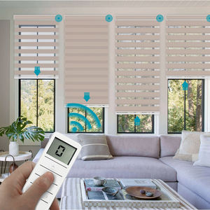 ม่านม้วนแบบไร้สายไฟฟ้าในตัว รุ่นโมเดิร์น ลายม้าลาย ปิดแสง 100% แบบกล่องสี่เหลี่ยม สำหรับห้องนั่งเล่นและสำนักงาน - Product Image 2