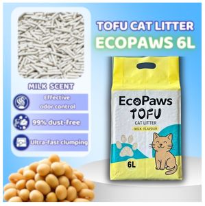 Litière pour chat Ecopaw en fibres de soja naturelles, à agglomération rapide, forte absorption, jetable aux toilettes, biodégradable - Product Image 1