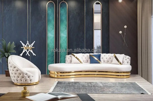 Chất Lượng Cao Modular Sofa Đặt Bán Hàng Nóng Nhung Nút Vải Cắt Sofa Phòng Khách Sạn Đồ Nội Thất Cong 1 + 2 + 3 Chỗ Ngồi Sofa - Product Image 5