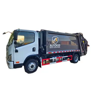 Chinese Merk 6 Wielen Vuilnisbak Vrachtwagen Afvalinzameling Vrachtwagen Achterlader Vuilniswagen Te Koop