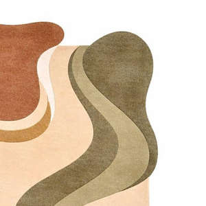 Tapis vert abstrait tufté à la main, forme organique moderne, tapis fait main pour un salon et une chambre élégants, décoration intérieure, cadeau - Product Image 2