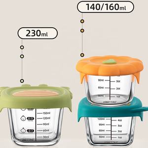 Vente en gros Boîte à lunch transparente Récipient de stockage des aliments en verre imprimé d'animaux pour enfants Bol à <span class=keywords><strong>repas</strong></span> complémentaire pour enfants 0-12 <span class=keywords><strong>mois</strong></span> - Product Image 6