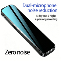 Enregistreur vocal numérique professionnel pour réunions, 2 microphones, portée d'enregistrement sonore de 50 m, activation vocale, mémoire 8 Go, USB, métal, WAV