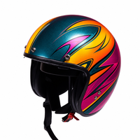 Casque de moto ouvert unisexe de style rétro, personnalisable, avec mentonnière réglable, certifié DOT ECE NBR