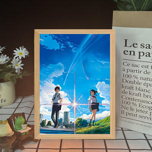 งานศิลปะไฟ <span class=keywords><strong>LED</strong></span> สไตล์อนิเมะญี่ปุ่นยอดนิยม 99 แบบ ลาย Attack on Titan, Tomie, สาวน้อยหุ่นยนต์, Conan, Kulomi งานฝีมือไม้ กล่องไม้ ป้ายติดผนัง - Product Image 5