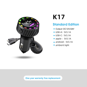 Cargador de coche 2 puertos USB Cargador de coche <span class=keywords><strong>Carga</strong></span> rápida 3,0 USB C Adaptador de cargador de teléfono para coche - Product Image 6