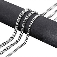 Chaîne de collier en acier inoxydable 5/7/8 mm avec fermoir mousqueton, chaîne en bambou unisexe, style verban, vente directe usine