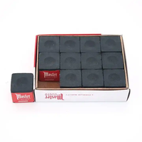 Craie de billard Master fabriquée en Chine, 12 pièces/boîte, en vente, bleu/gris/vert/rouge/noir