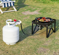 Brûleur à propane portable en fonte de 50 000 BTU pour extérieur, pour cuisson wok, cuisson de fruits de mer, friteuse à dinde, léger, manuel, robuste, haute performance
