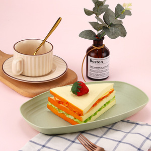 จานปลาทรงสี่เหลี่ยมทำจาก<span class=keywords><strong>ฟาง</strong></span>ข้าวสาลี ลายเพ้นท์มือ ดีไซน์เรียบง่ายทันสมัย หนาพิเศษ ใช้ได้หลากหลาย - Product Image 3