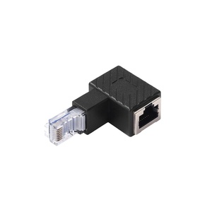 Adaptateur de câble réseau RJ45 mâle-mâle coudé VGA, angle de 90 degrés, en ABS argenté, neuf, protection OTP sortie AC - Product Image 1