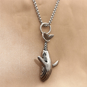 Yunnique-collar con colgante de ballena de acero inoxidable para hombre, diseño de animales retro, joyería con temática del océano, 280549 - Product Image 2