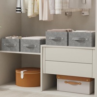 Organisateur de vêtements pliable écologique en tissu non tissé avec poignées, capacité de 5 à 10 kg, pour l'organisation de la maison, du bureau et du placard