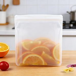 ถุงซิลิโคนเก็บอาหารรักษาความสดใหม่ในครัว ถุงเก็บอาหารแบบใช้ซ้ำได้ ป้องกันการรั่วซึม ถุงซิปล็อค ถุงซิลิโคนใส่อาหาร - Product Image 2