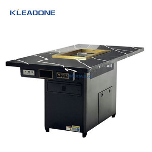 Kleadone Mới Thép không gỉ tủ không khói lẩu và Hàn Quốc BBQ bảng thiêu kết đá ăn bàn đồ nội thất nhà hàng - Product Image 1
