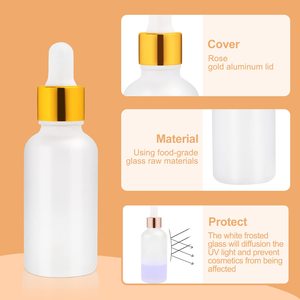 Frosted White Glass Essential Oil <b>Dropper</b> <b>Bottle</b> with Clear Serum & Cosmetic Packaging Luxury Eco-friendly Eye Drop - Product Image 4