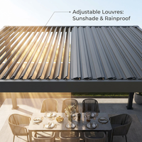 Pergola en aluminium robuste 6063 T6 avec toit à lames orientables, imperméable et pare-soleil, pour jardin