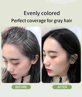 Shampo pewarna rambut hitam herbal Augeas 3 in 1, ekstrak tumbuhan alami, bebas amonia, pewarna rambut permanen, tersedia