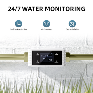Moniteur d'eau intelligent WiFi numérique à économie d'énergie avec affichage de la température, détection de fuite d'eau 0,01-18 GPM WLD-01 LCD - Product Image 4
