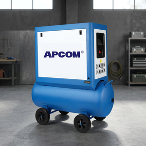 Compresseur d'air à spirale injecté d'huile APCOM à alimentation stable, AC 380V, silencieux, faible variation de pression, refroidissement par air, coaxial - Product Image 1