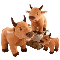 Peluche de simulation transfrontalière en coton PP, modèles bœuf, buffle d'eau, vache jaune, yack, poupée en tissu pour enfants, cadeau d'événement, 14 ans